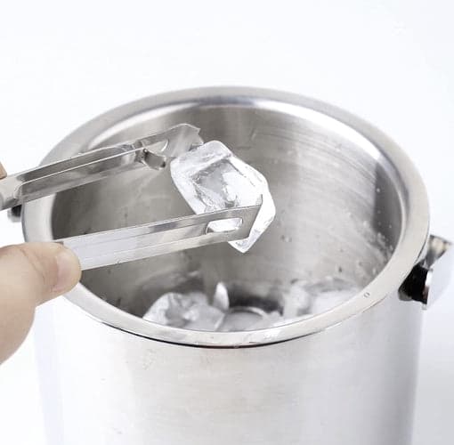 Iskøler i rustfrit stål 1,3 l med låg, si, barske og tang