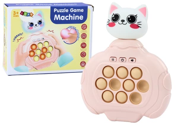 Pop-it spel Kitty rosa katt med ljud & vibration, 4 lägen, 3+ år