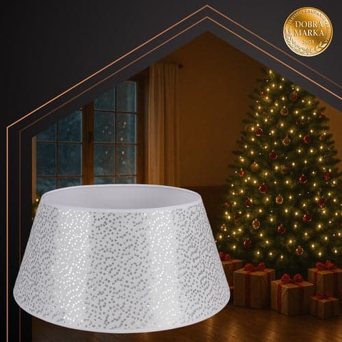Julgransskydd 60 cm vit/silver non-woven tyg för julgransfot