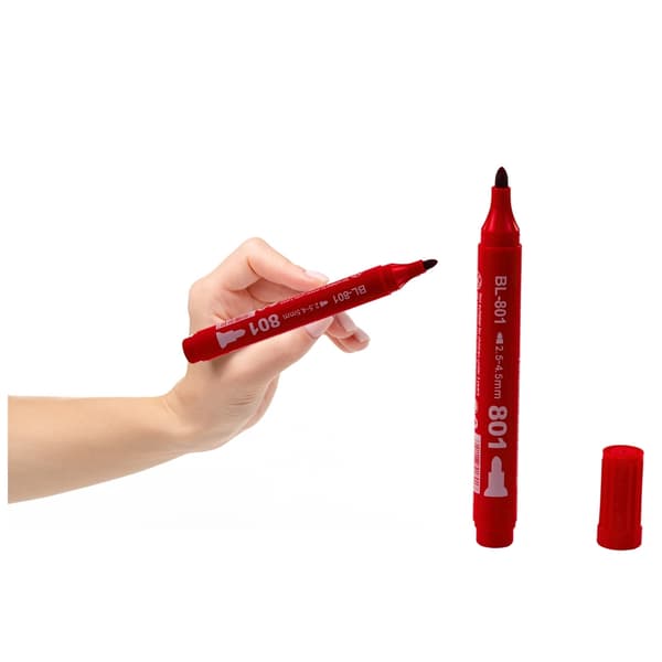 Permanent marker röd vattenfast sned spets 2,5-4,5 mm 1-pack