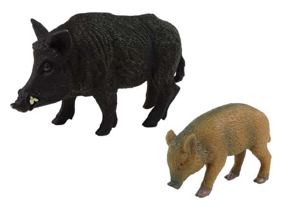 Vildsvinsfigurer set 2-pack vuxet vildsvin + unge 10 cm, 3+ år
