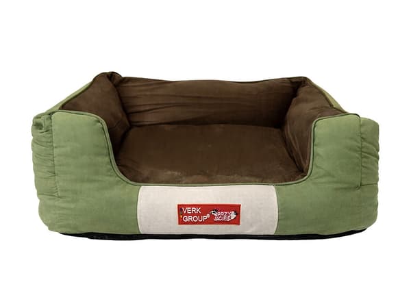Hundbädd/kattbädd S 60x40x18 cm polyester grön halkfri botten