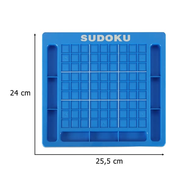 Sudoku logikspil i plast med spilleplade og 81 talklodser 3+