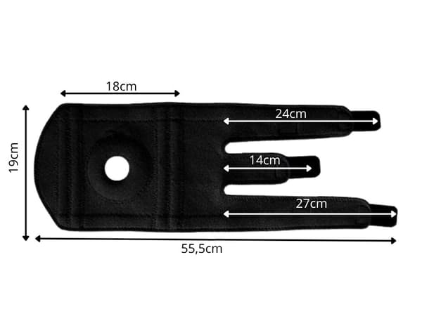 Knæbeskytter knæstøtte med velcro neopren/nylon sort universal