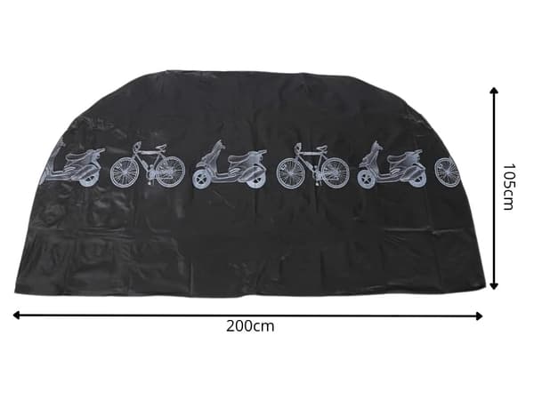Cykelovertræk plast sort 200x105 cm vandafvisende UV-beskyttelse