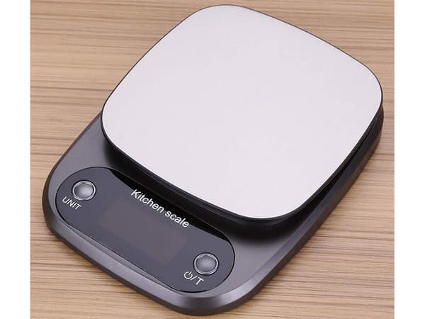 Digital køkkenvægt 0,1 g præcision 3 kg LCD sort inkl. batterier