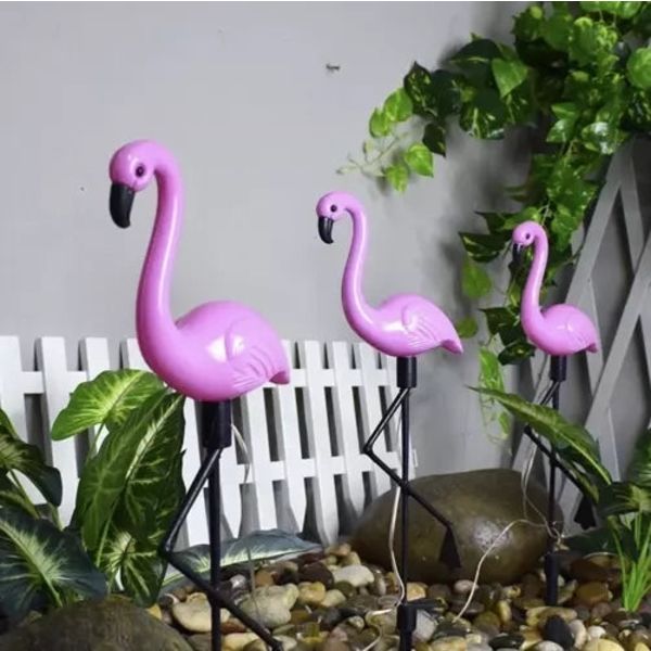 Solcellelamper flamingo 3-pack LED hvid IP44 havebelysning