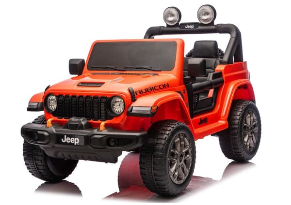 Batteridriven åkbil Jeep Rubicon 4x4 för barn, orange