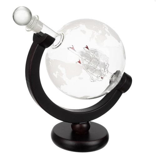 Whiskykaraffel globus 7 dele med 2 glas, 9 whiskysten, tang