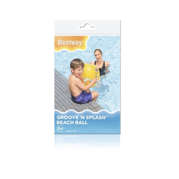 Oppustelig strandbold 51 cm PVC, gul, fra 2 år