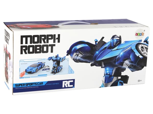 Radiostyrd transformerande robotbil 1:10 blå med geststyrning
