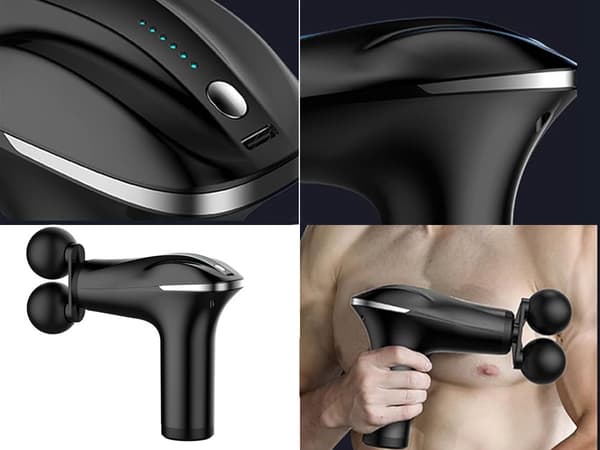 Hierontapistooli 6 tasoa 4 hierontapäätä USB-C 25 W