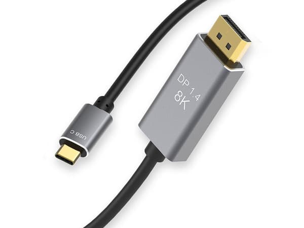 DisplayPort 1.4 til USB-C-kabel 1,8 m 8K 60 Hz guldbelagt