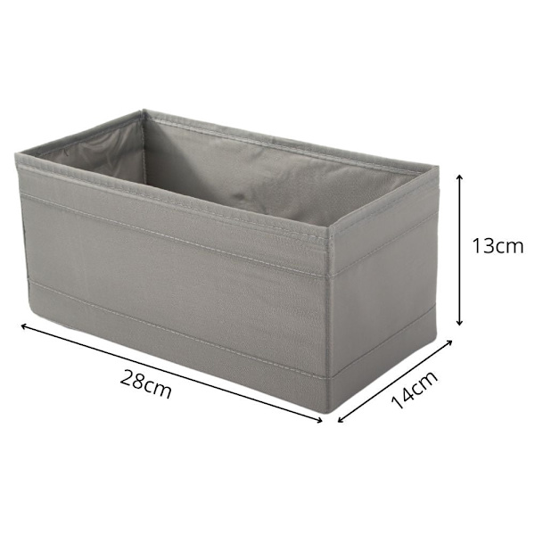 Förvaringsorganiser underkläder/strumpor grå polyester 28x14x13 cm