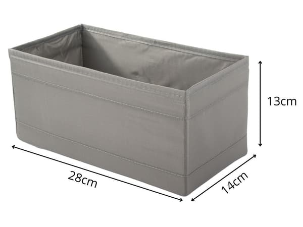 Opbevaringsorganisator undertøj/sokker grå polyester 28x14x13 cm