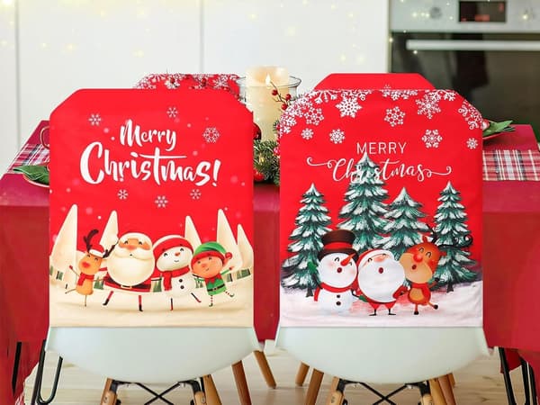 Julstolsöverdrag polyester 58x48 cm 1-pack mönster slumpmässigt