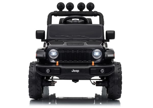 Akulla toimiva leikkiauto Jeep Rubicon 24V lapsille, musta
