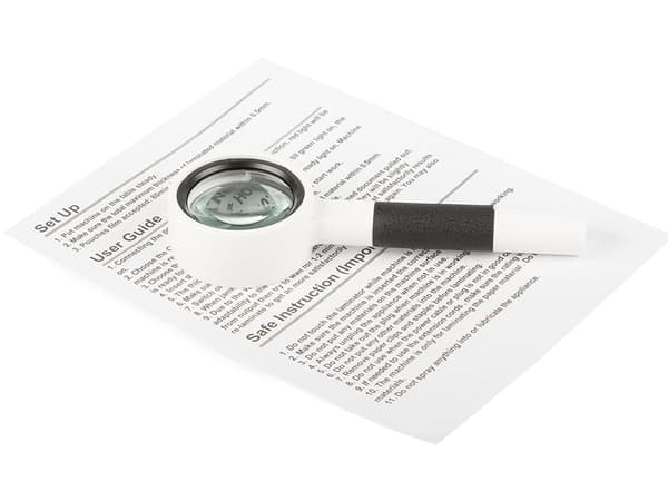 Forstørrelsesglas 16x med glaslinse 35 mm sort/hvid