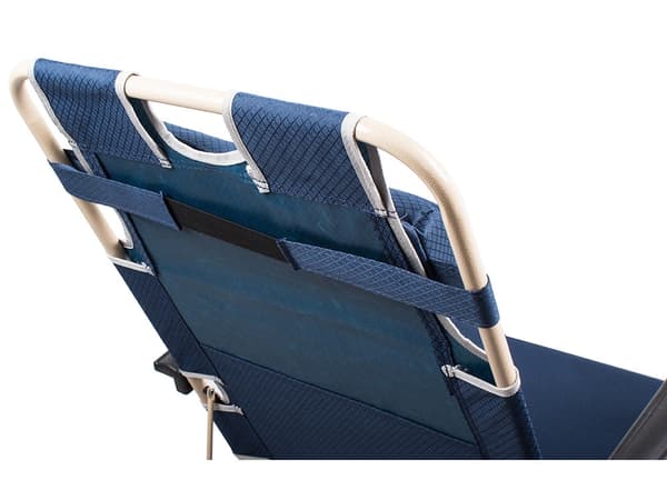 Foldbar solstol/campingstol 2-i-1 blå max 140 kg med nakkepude