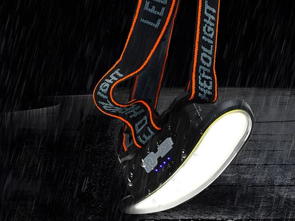 Pannlampa COB LED uppladdningsbar USB-C svart med laddkabel