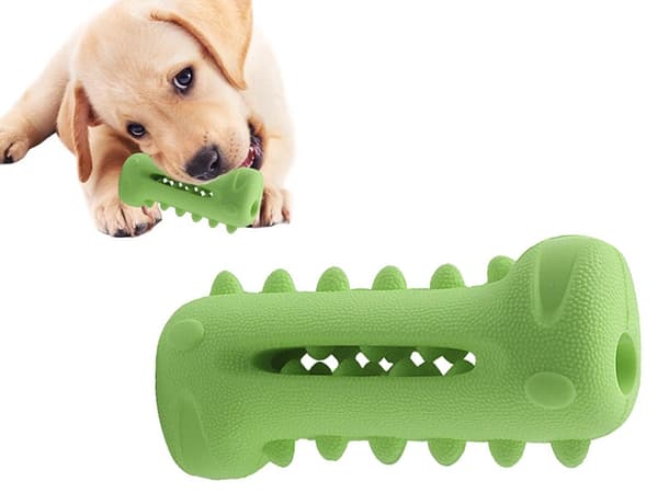 Tuggben hund tandrengörande hårdgummi 13x6 cm 1-pack slumpfärg