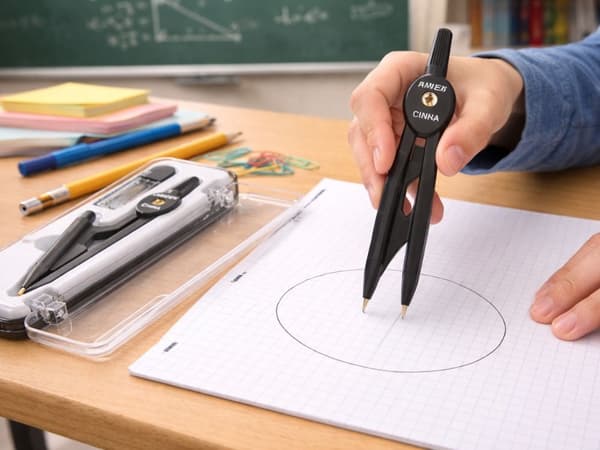 Skolepasser sæt med blyant, ekstra stift og etui 14,5 x 5 cm sort
