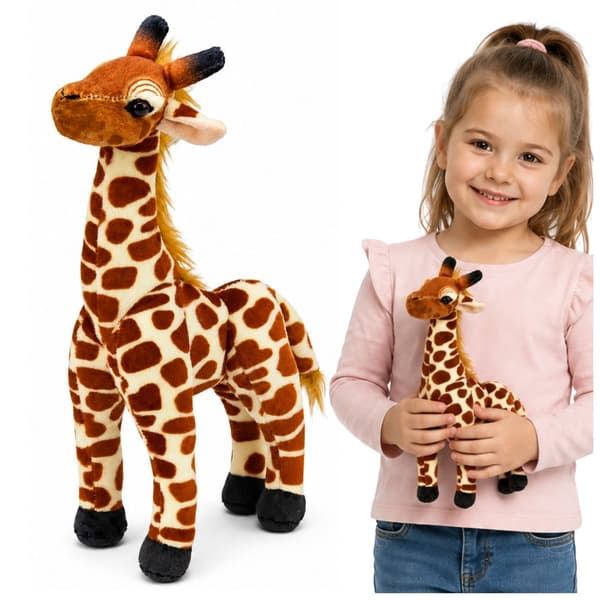 Mjukisdjur giraff 30 cm kramdjur brun/beige