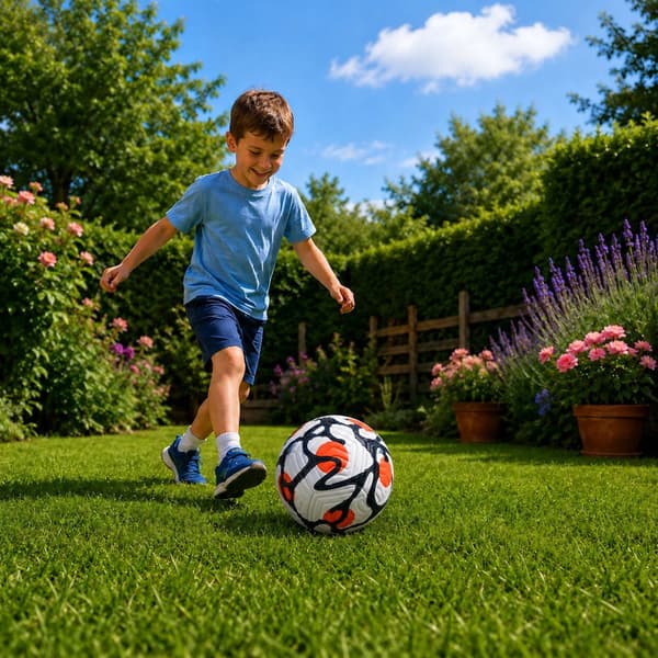 Träningsfotboll storlek 5 vit/orange/svart Ø22 cm