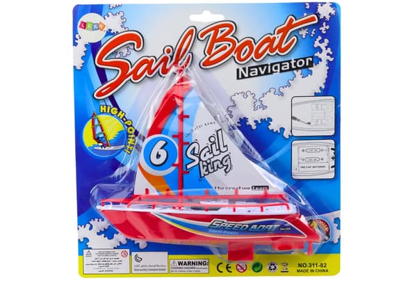Batteridriven leksaksbåt röd 23 cm för badkar/pool, 2x AA (ej ingår)