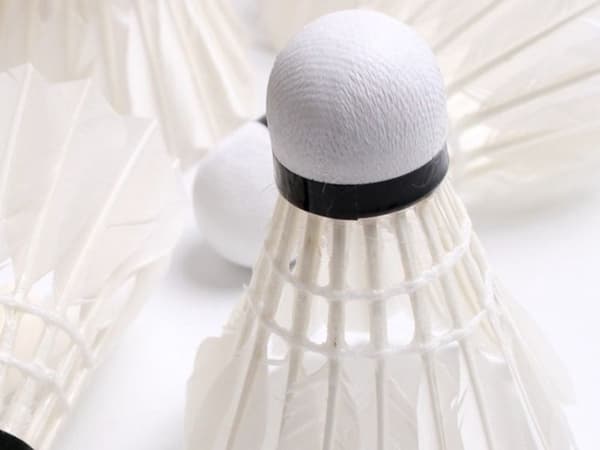 Badmintonbolde med fjer 3-pak, hvide, 8x6 cm