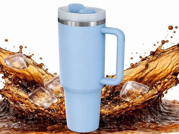 Termosmuki pillillä ja kahvalla 1,2 L sininen ruostumaton teräs