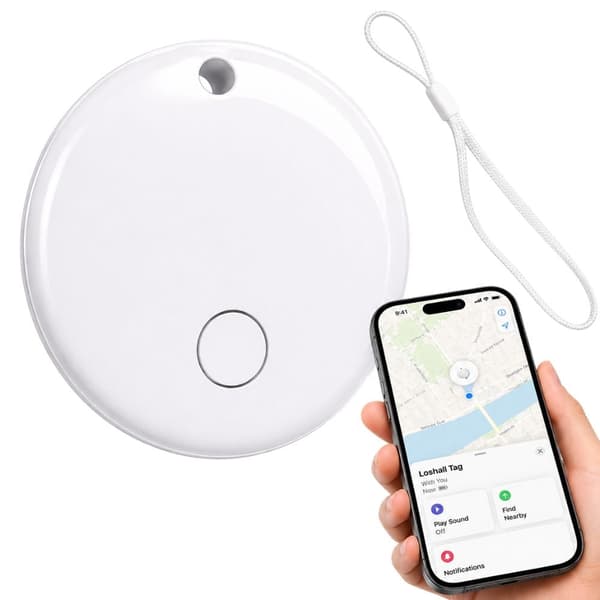 Bluetooth spårningsbricka Find My iOS för nycklar/plånbok vit Ø3 cm