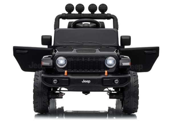 Akulla toimiva leikkiauto Jeep Rubicon 24V lapsille, musta