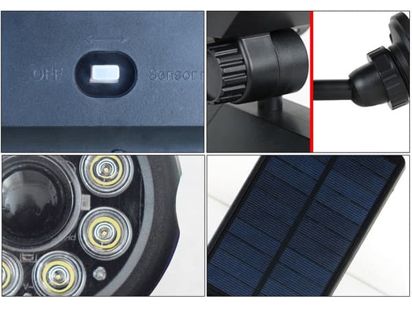 Solcellelampe LED med bevægelses- og skumringssensor 66 cm
