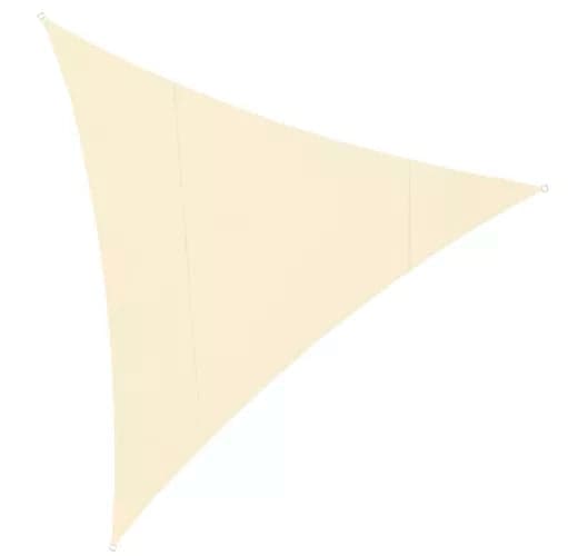 Solsejl trekantet 4x4x4 m beige polyester 180 g/m²