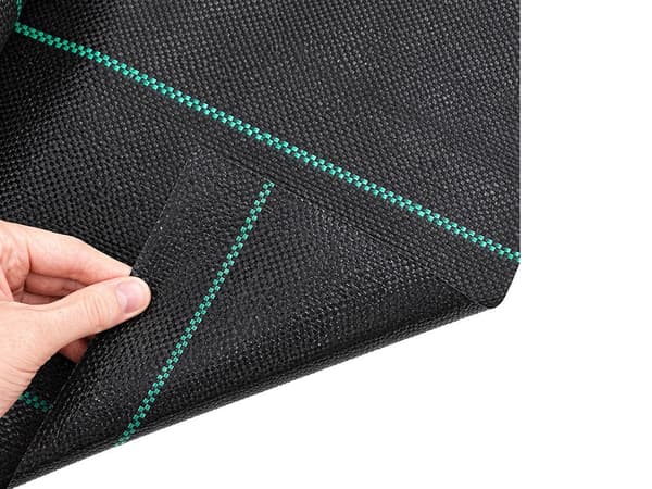 Markduk ogräsduk PP 70 g/m² 1x30 m svart med gröna linjer
