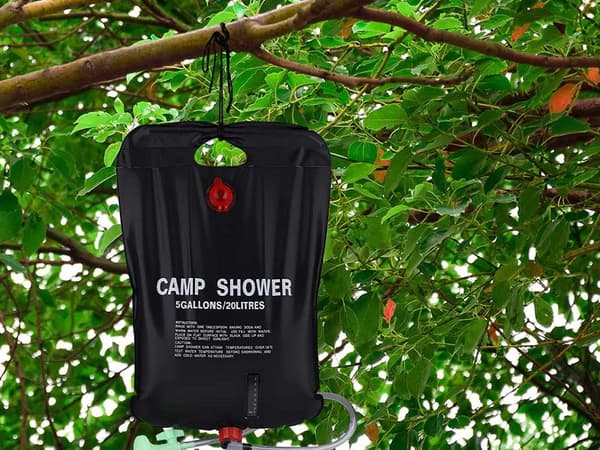 Solardusch campingdusch 20 L PVC svart med termometer och slang