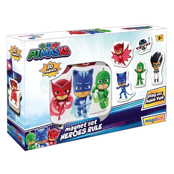 Pj Masks magnet sæt 20-pack magneter til børn 3+ (ca 3–8 cm)