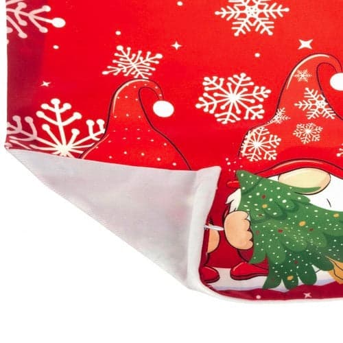 Kuddöverdrag jul tomtar 45x45 cm polyester med dragkedja röd/grön/vit