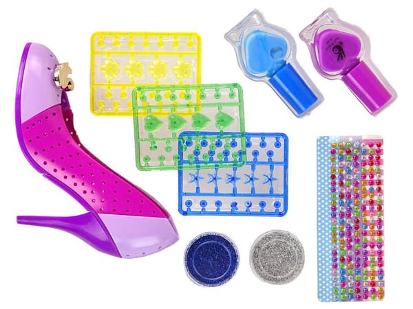 Kynsi- ja korusetti lapsille 6+ med nagellack, glitter, pärlor