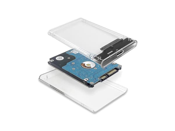 Hårddiskkabinett 2,5 SATA till USB 3.0 transparent med USB-kabel