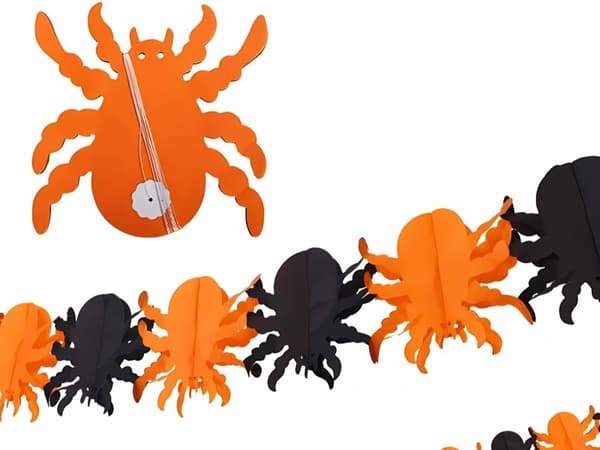 Halloween guirlande papir græskar/edderkop orange/sort 3 m