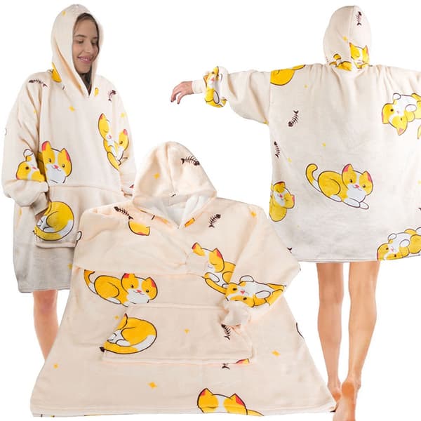 Torkkupeittomainen huppari teddyfleece oversize one size