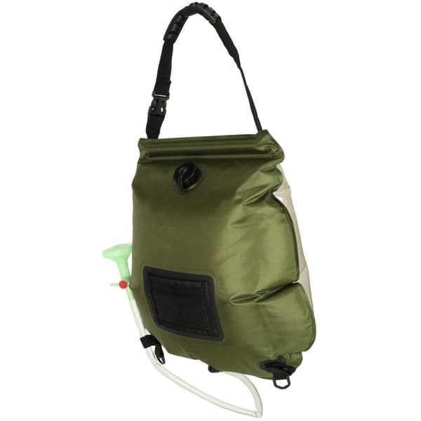 Solardusch 20 L campingdusch grön med termometer och slang 65 cm