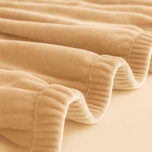 Sofföverdrag hörnsoffa sammet beige 145-185 cm inkl kuddfodral