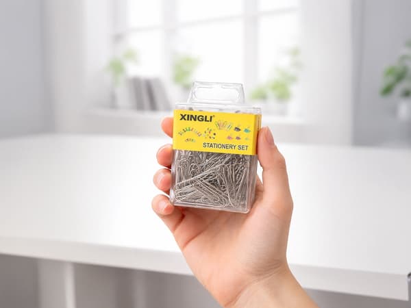 Metalliset paperiliittimet silver 70 st, 3,1x0,7 cm, box