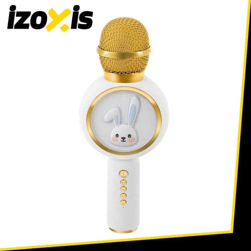 Langaton karaoke-mikrofoni lapsille Bluetooth 5.1 5W LED valkoinen