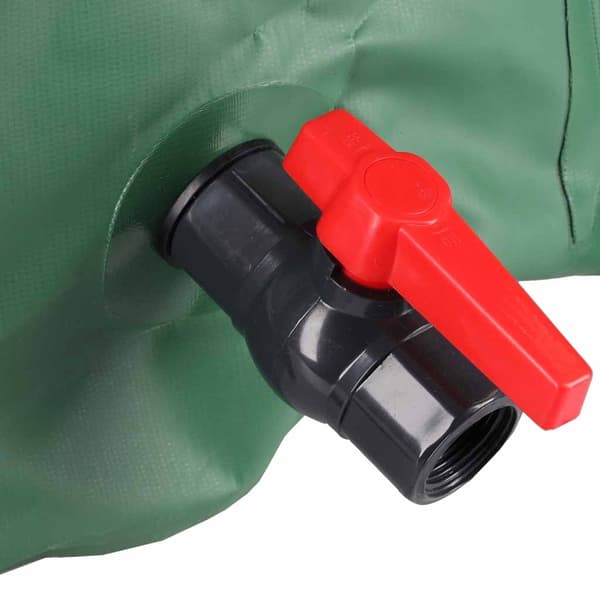 Fällbar regnvattenbehållare 500L PVC med kran och lock 100x78 cm