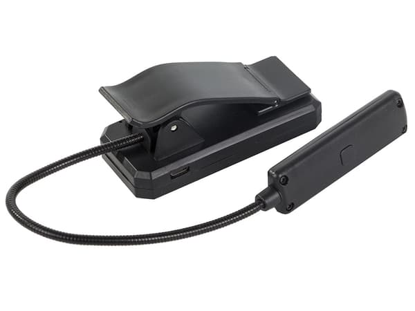 USB-ladattava lukulamppu klipsillä 9 LED musta