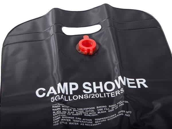 Solardusch campingdusch 20 L PVC svart med termometer och slang